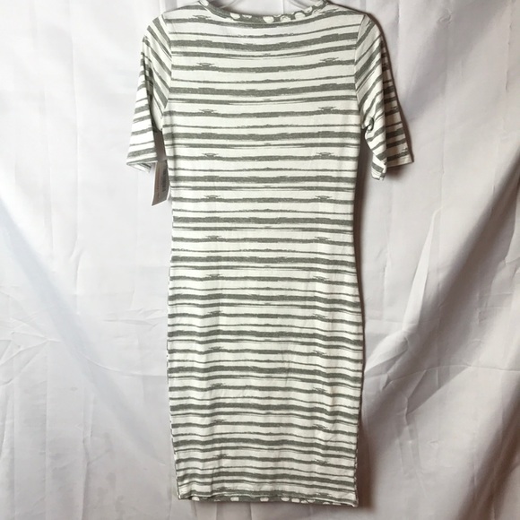 Lularoe Julia dress gray white dots striped XS NWT - Picture 5 of 5
